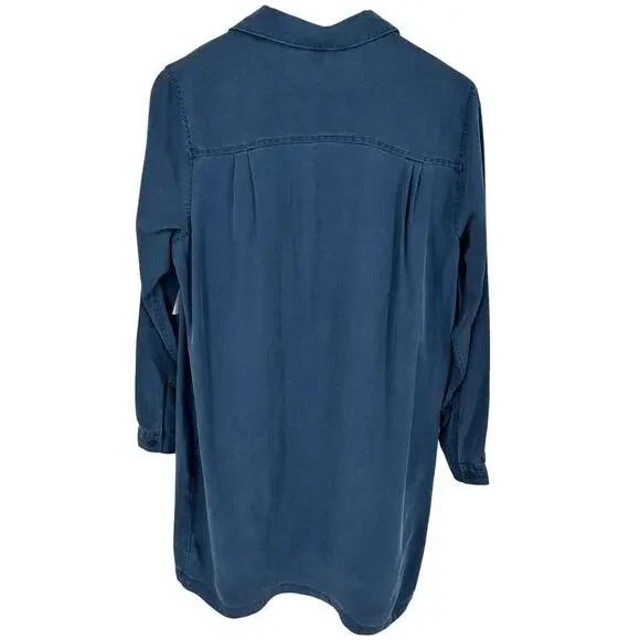 Old Navy Womens Size Large Faded Denim Twill Dress NWT Minimalist Basic EUC - Picture 2 of 9